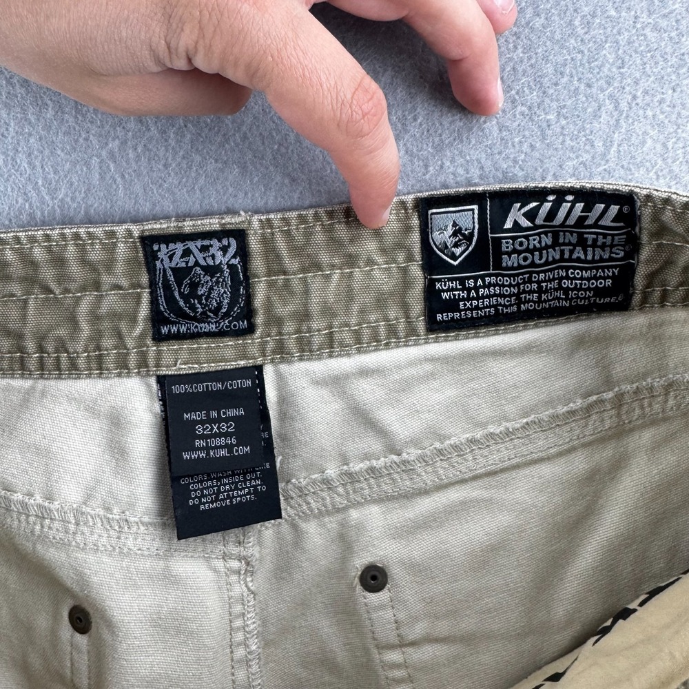 Kuhl Pants Mens 32x32 (Fits 31x31) Beige Cotton Outkast Distressed Outdoor Work - Picture 16 of 16